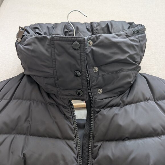 Black Flammette Down Winter Coat Moncler Size 00 - Picture 11 of 13